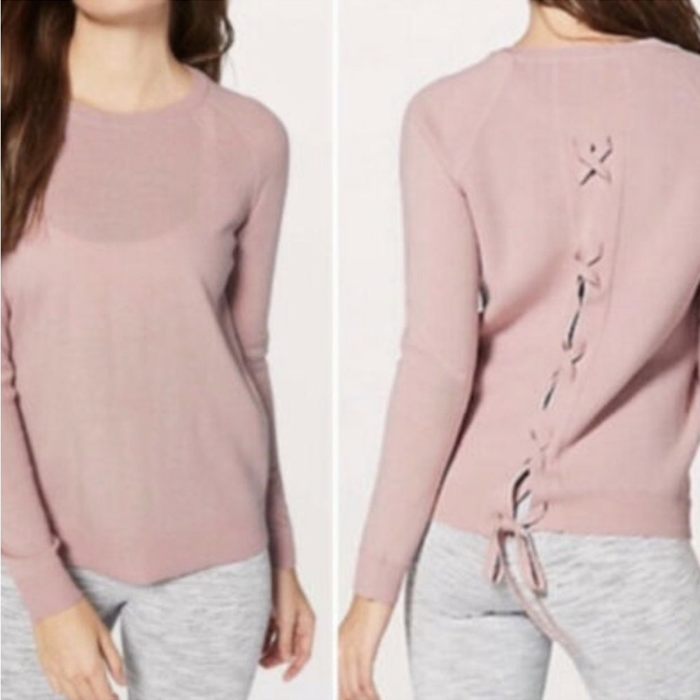 Lululemon Tied To You Sweater Misty Pink